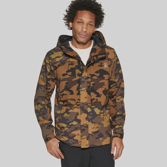 BASS OUTDOOR Storm Camouflage Water-Resistant Hiking Tech Olive Camo Jacket - Picture 2 of 7